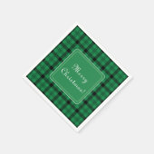 Grün und Schwarz Gemütliches Plaia Frohe Weihnacht Serviette (Ecke)