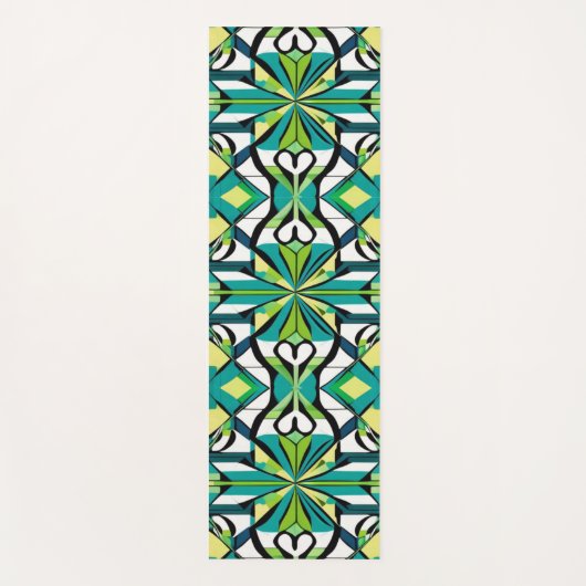 grün und schwarz geometrisch yogamatte (Vorderseite)