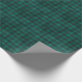 Grün und Schwarz Kariert Geschenkpapier (Ecke)