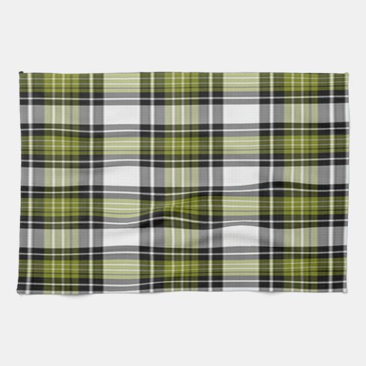 Grün und Schwarz, Kariert Geschirrtuch (Horizontal)