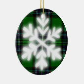 Grün und Schwarz Kariert mit Schneeflocken Cereali Keramik Ornament (Rechts)