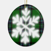 Grün und Schwarz Kariert mit Schneeflocken Cereali Keramik Ornament (Links)