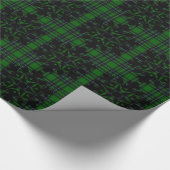 Grün und Schwarz Kariert mit Schneeflocken Geschenkpapier (Ecke)