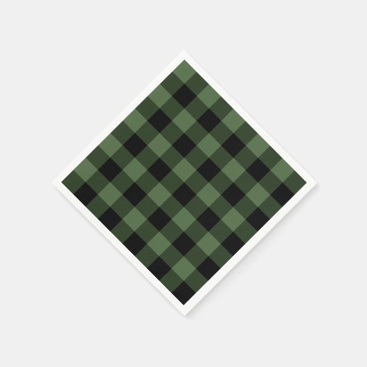 Grün und Schwarz Kariert Serviette (Ecke)