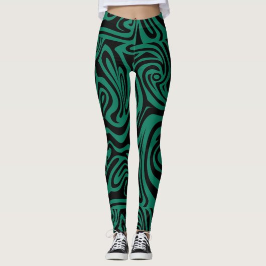 grün und schwarz leggings (Vorderseite)