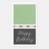 Grün und Schwarz mit Blumenzettel Serviette (Vorderseite)