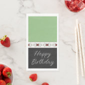 Grün und Schwarz mit Blumenzettel Serviette (Beispiel)