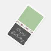 Grün und Schwarz mit Blumenzettel Serviette (Ecke)