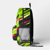 Grün- und Schwarz-Sportdesign mit Namen Bedruckter Rucksack (Rechts)