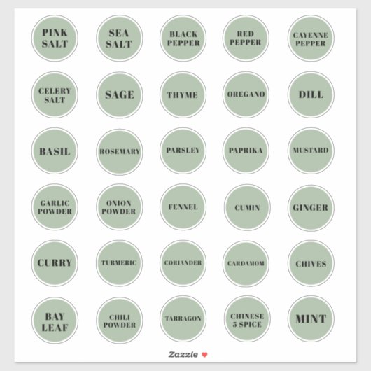 Grün- und Schwarze Herb- und Gewürzmarken Aufkleber (Blatt)