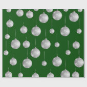 Grün und Silber Weihnachtsgeschmack Geschenkpapier (Flach)