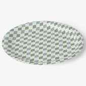 Grün und Taupe Raute Muster-Elegant Versatile Pappteller (Schrägansicht)