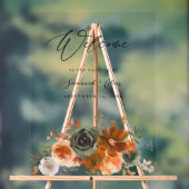 Grün- und TerraCotta-Blumenzehen Willkommen Acrylschild (Neutral)