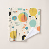 Grün und Türkis Mitte Jahrhundert Modernes Muster Badhandtuch Set (Waschlappen)