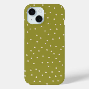 Grün und warm weißer Polka-Punkt gestrichen winzig Case-Mate iPhone Hülle