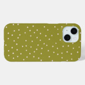 Grün und warm weißer Polka-Punkt gestrichen winzig Case-Mate iPhone Hülle (Rückseite (Horizontal))
