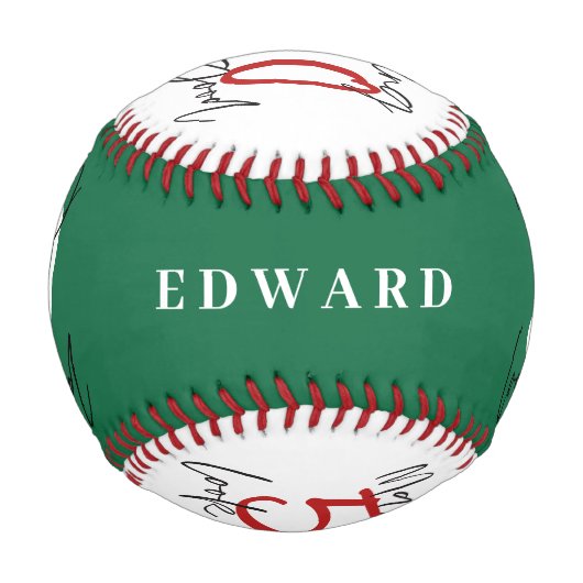 Grün und Weiß 50. Geburtstag Moderner Chic Baseball (Vorderseite)