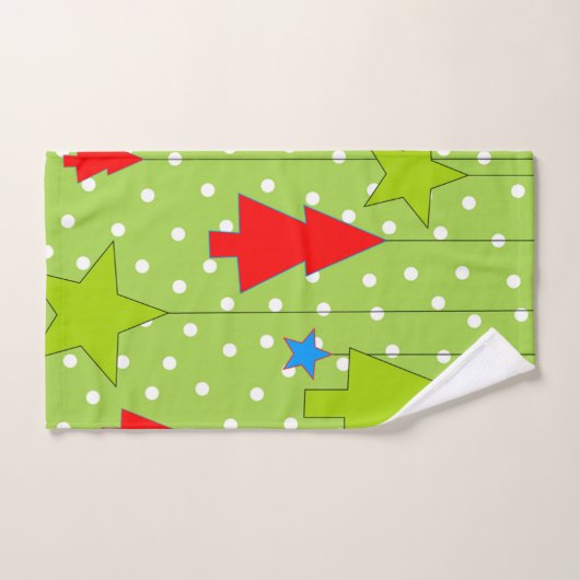 Grün und Weiß Badhandtuch Set (Handtuch)