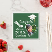 Grün und Weiß der 2025 Glückwunsch Abschluss Serviette (Beispiel)