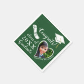 Grün und Weiß der 2025 Glückwunsch Abschluss Serviette (Ecke)