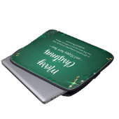 Grün und Weiß Einfache Weihnachtsfeier Neopren 13" Laptopschutzhülle (Vorne Knopf)