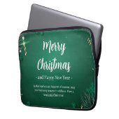 Grün und Weiß Einfache Weihnachtsfeier Neopren 13" Laptopschutzhülle (Vorderseite Links)