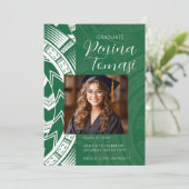 Grün und Weiß Einladung (Stehend Vorderseite)