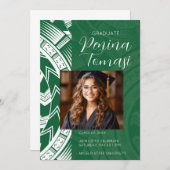 Grün und Weiß Einladung (Vorne/Hinten)