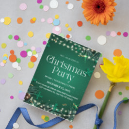 Grün und Weiß Elegante Weihnachtsfeiertage Party E Feiertagskarte