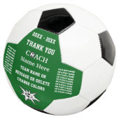 Grün und Weiß, Fußball-Trainer-Geschenke Danke, Fußball (Dreiviertel)
