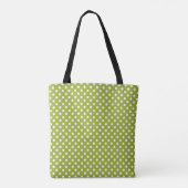 Grün und Weiß gepunktet mit rosa Monogramm Tasche (Rückseite)