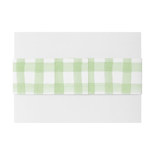 Grün und Weiß Gingham Einladungsbanderole (Rückseitenbeispiel)