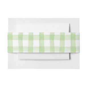 Grün und Weiß Gingham Einladungsbanderole