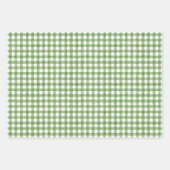 Grün und Weiß Gingham Geschenkpapier Set (Vorderseite)