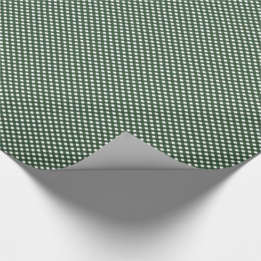 Grün und Weiß Gingham Medium Geschenkpapier (Ecke)