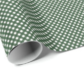 Grün und Weiß Gingham Medium Geschenkpapier (Rolleneckpunkt)