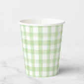 Grün und Weiß Gingham Pappbecher (Links)