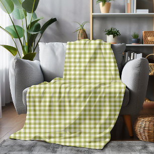 Grün und Weiß Gingham Schachtelter gemütlicher Sti Fleecedecke