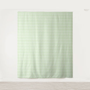 Grün und Weiß Gingham Wandteppich