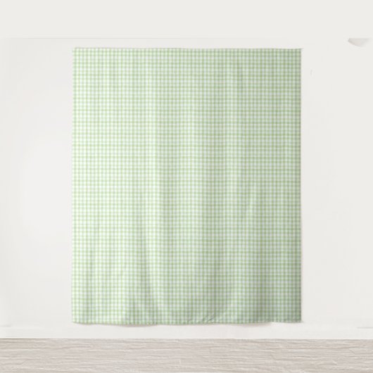 Grün und Weiß Gingham Wandteppich (Vorderseite)