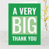 Grün und Weiß Großer Text ein sehr großer Dank Karte (Gelbe Blume)