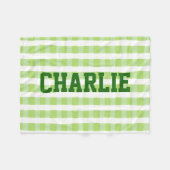 Grün und Weiß Kariert Fleecedecke (Vorderseite (Horizontal))