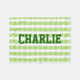 Grün und Weiß Kariert Fleecedecke