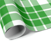 Grün und Weiß Kariert| Großes Muster | Geschenkpapier (Rolleneckpunkt)