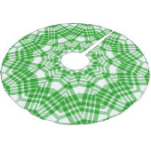 Grün und Weiß Kariert Polyester Weihnachtsbaumdecke (Schrägansicht)
