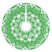 Grün und Weiß Kariert Polyester Weihnachtsbaumdecke (Vorderseite)