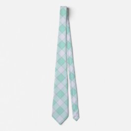 Grün und Weiß Karierte Neck Tie Krawatte