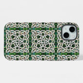 Grün und Weiß Knoststone Mosaik iPhone Hülle (Rückseite (Horizontal))