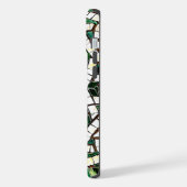 Grün und Weiß Knoststone Mosaik iPhone Hülle (Linke Seite)