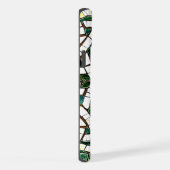 Grün und Weiß Knoststone Mosaik iPhone Hülle (Rechte Seite)